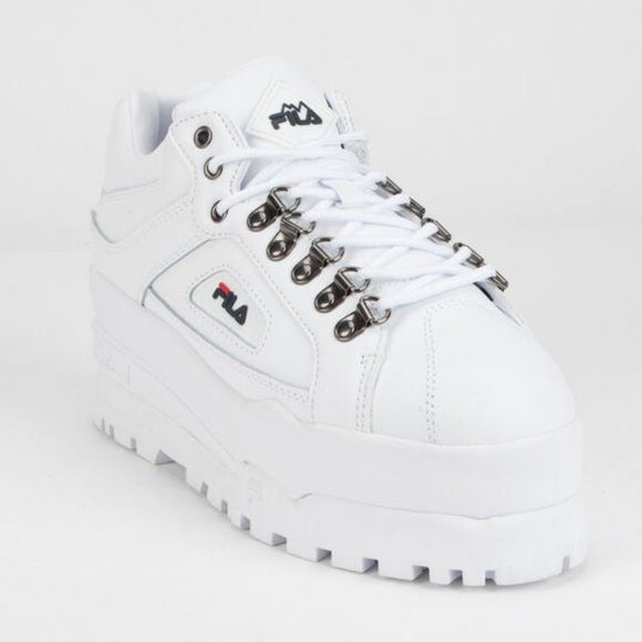 fila platform white sneakers